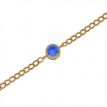 Simulated Tanzanite Round Bezel Bracelet 14Kt Rose Gold Plated Over .925 Sterling Silver - C61281UG3Z3