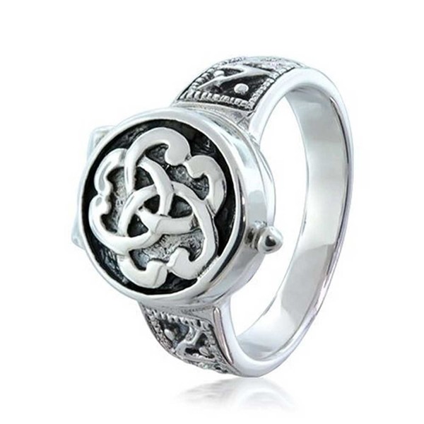 Bling Jewelry Triquetra Celtic Knot Cremation Urn Locket Sterling Silver Ring - CR115YNKISJ