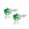 Sterling Simulated Birthstone Earrings Zirconia - 05-May-Simulated Emerald - CA18882N0E2