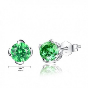 Sterling Simulated Birthstone Earrings Zirconia