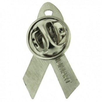 PinMarts White Awareness Ribbon Enamel in Women's Brooches & Pins