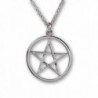 Pentacle Polished Silver Finish Medieval Renaissance Pendant Necklace - CW11QH5J8S9