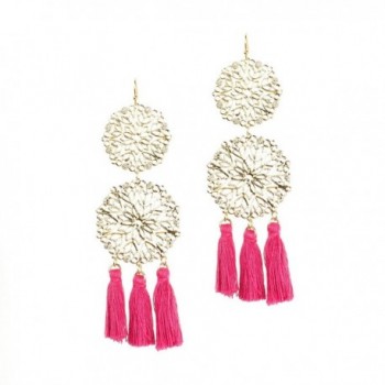 Women's Tassel Drop Earrings Gold Colors by Shelby Dillon - Pink - CA1808KKQ4M