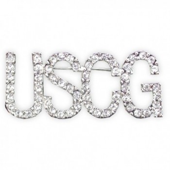 PinMart's Rhinestone USA Military Coast Guard Patriotic Jewelry Brooch Style Pin - C8119PEO8P7