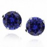 Sterling Silver Created Sapphire Earrings