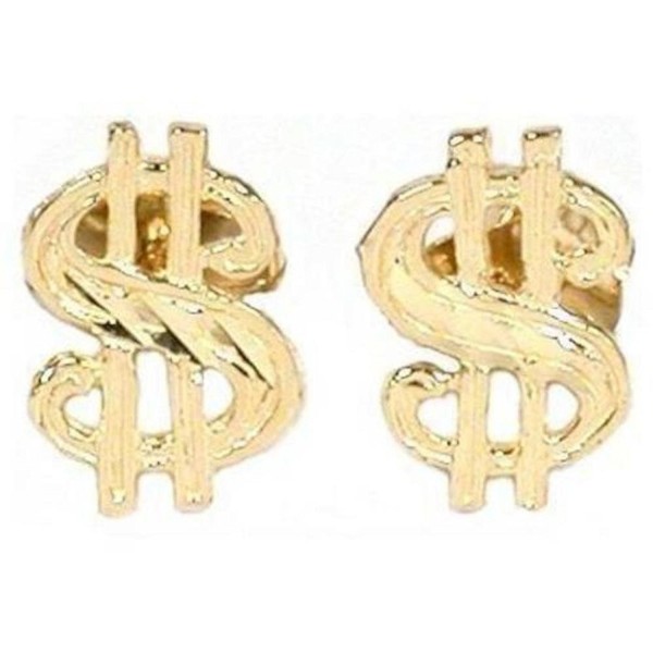 14K Gold Dollar Sign Earrings - CU113D9M1BN