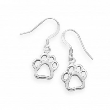 Corinna-Maria 925 Sterling Silver Paw Print Earrings Pawprint - C911R7CPT25