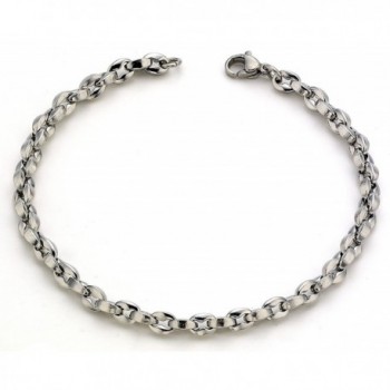 Women's Thick Link Chain Bracelet Stainless Steel Silver Color 7.5" - CQ12IYWP6LF