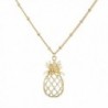Lux Accessories Cutout Tropical Fruit Pineapple Pendant Necklace - Gold - CB12NV3GLOZ