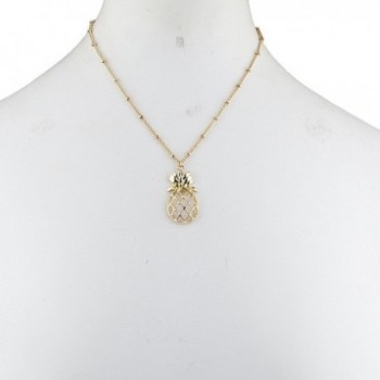 Lux Accessories Tropical Pineapple Necklace in Women's Pendants