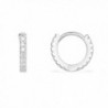 Sterling Silver 12mm CZ Pave Small Hoop Huggie Earrings Ear Cuffs - Huggie - White - CI188GUQR3Q