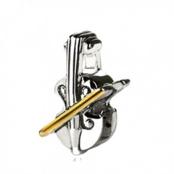 Jovana Sterling Silver-yellow Gold Violin Bead Charm- Fits European Bead Bracelet - C3116CH3D5B