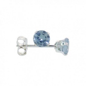 Sterling Silver Cubic Zirconia Blue Topaz Earrings Studs 4 mm Topaz Blue Color 1/2 carat/pair - CG114E29D9B