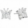 MOBODY BUTTERFLY STAINLESS STEEL EARRINGS - White Topaz - CX12O9SAPC8