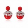 olyclass Fashion imitation-pearls stud earrings for women earrings jewelry Red - CO184UKTX26