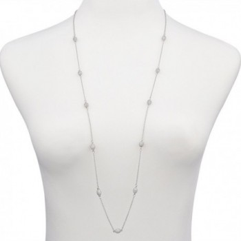 Pav%C3%A9 Station Silver Strand Necklace