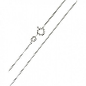 Italian Sterling Silver 1mm Box Chain -20" to 30" Available (H1-H44S-QMEK) - sterling-silver - C711VX134RD