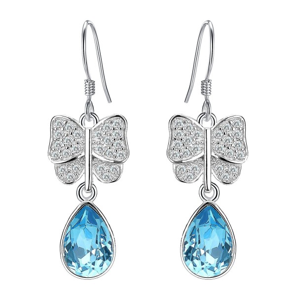 EleQueen Sterling Butterfly Aquamarine Swarovski - Aquamarine Color - C512O8TSJX0