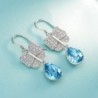 EleQueen Sterling Butterfly Aquamarine Swarovski