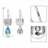 EleQueen Sterling Butterfly Aquamarine Swarovski in Women's Drop & Dangle Earrings