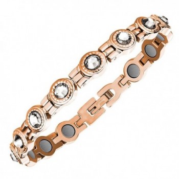 Swarovski Crystal Bracelet Magnetic Womens Rose Gold Clear Crystals with Gift Box - CJ12BBPHVTR