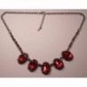 Polka Dotsy "Boho series" Ruby Red Chocker Necklace 5 series Necklace - CK11X1HUE4D