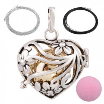 Eudora Harmony Bola Mini Heart Pendant Wishing Ball Aromatherapy Essential Oil Diffuser 20 Inches Necklace - CP12L5OTHKF