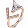 Fashion Women V Shaped Rose Gold Ring Open Ring For Bridal Wedding Christmas Thanksgiving Gift - gold-plated-base - CE1820D0ZUT