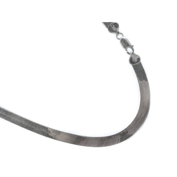 Sterling silver 6.9mm Herringbone Necklace. Italian .925 Chain. 16-18-20-22-24-30 inches - CM11T8I2BGN