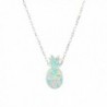 Opal Pineapple Necklace Pendant Sterling Silver Tropical Fruit Pendant Necklace - CB1864AINUC