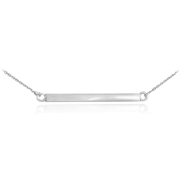 Women's Sterling Silver Dainty High Polish Horizontal Bar Necklace - CB17YZIA4T2