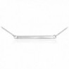 Women's Sterling Silver Dainty High Polish Horizontal Bar Necklace - CB17YZIA4T2