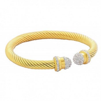 Edforce Stainless Stackable Bracelet Zirconia - Gold - CV1867IO3WZ