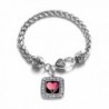 Grandma Classic Silver Plated Square Crystal Charm Bracelet - C411KYW8T09