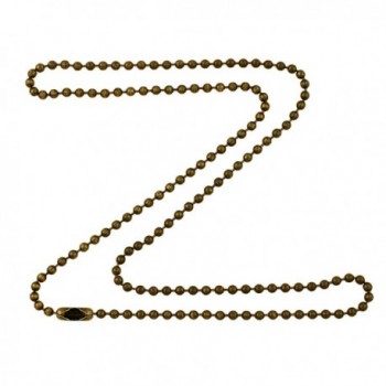 2.4mm Antique Brass Ball Chain Necklace with Extra Durable Color Protect Finish - CO12IERVUI3