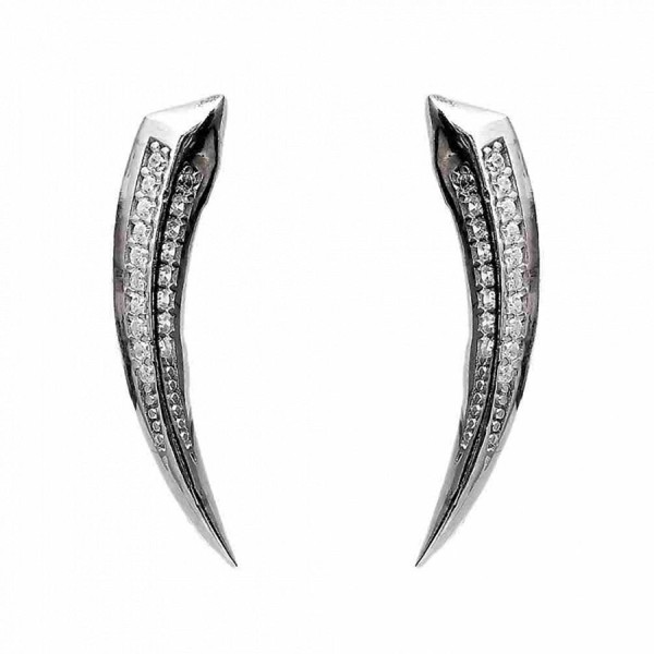 Ear Cuff Crawler Climber Earrings Bow- Archer Silver Plated - CV18739KYM4