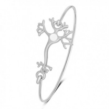 MANZHEN Neuron Nerve Cell Science Bangle Bracelet Hook Opening Bracelet - silver - C51868MW85E