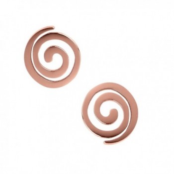 Women Karma Spiral Earrings.Rose Gold Tone Stainless Steel Gift Box Spiritual Dynamic Stud Jewelry - CD12MMI6YEP