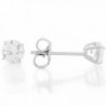 Sterling Silver Round Brilliant Cut 4mm White CZ Post-style Earrings - CX11HOLQ8FL