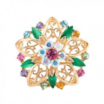 Women Rhinestone Crystal Flower Brooches Pins Vintage Wedding Brooches Bouquet Valentines-day Gifts - CJ1879S4S8U