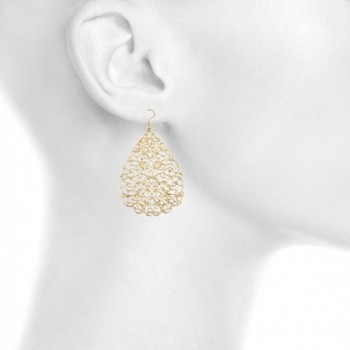 Lux Accessories Goldtone Filigree Teardrop