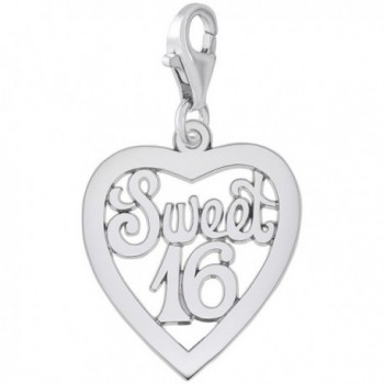 Sweet 16 Charm With Lobster Claw Clasp- Charms for Bracelets and Necklaces - C111JPSTF83