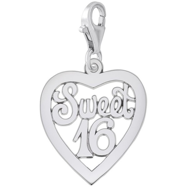 Sweet 16 Charm With Lobster Claw Clasp- Charms for Bracelets and Necklaces - C111JPSTF83