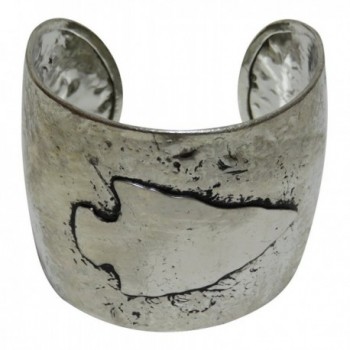 Hammered Look Silver Tone Metal Arrowhead Cuff Bracelet Western - CH126RITVP5