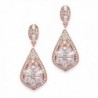 Mariell 14K Rose Gold Plated Art Deco Cubic Zirconia Wedding or Special Occasion Earrings - CR12JV6S2S7