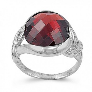 Sterling Silver Fashion Ring - Simulated Garnet - CN187YXCMKQ