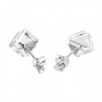 Blue Purple Fashion Crystal Sterling Earrings in Women's Stud Earrings