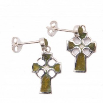 Celtic Cross Earrings Connemara Marble - CI12HF4S543