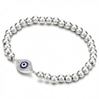 Beads Bracelet for Women Girls Men with Cubic Zirconia Protection Evil Eye - 1 - C812O919HL7