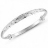 Weekly Promotion 30% Discount Merdia S990 Sterling Silver Adjustable Textured Bangle Bracelet (Mill finish) - CB11CYUPOZH